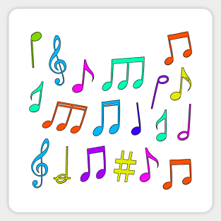 Colored musical notes Sticker